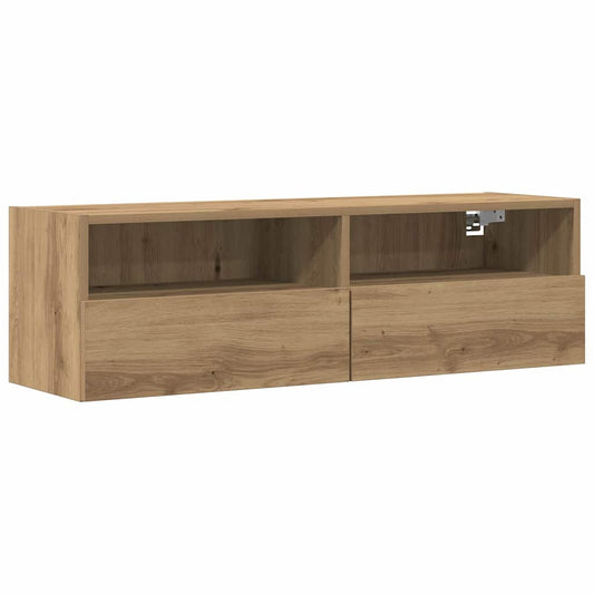 TV-Wandregal Eiche handwerklich 100 x 30 x 30 cm Holzwerkstoff