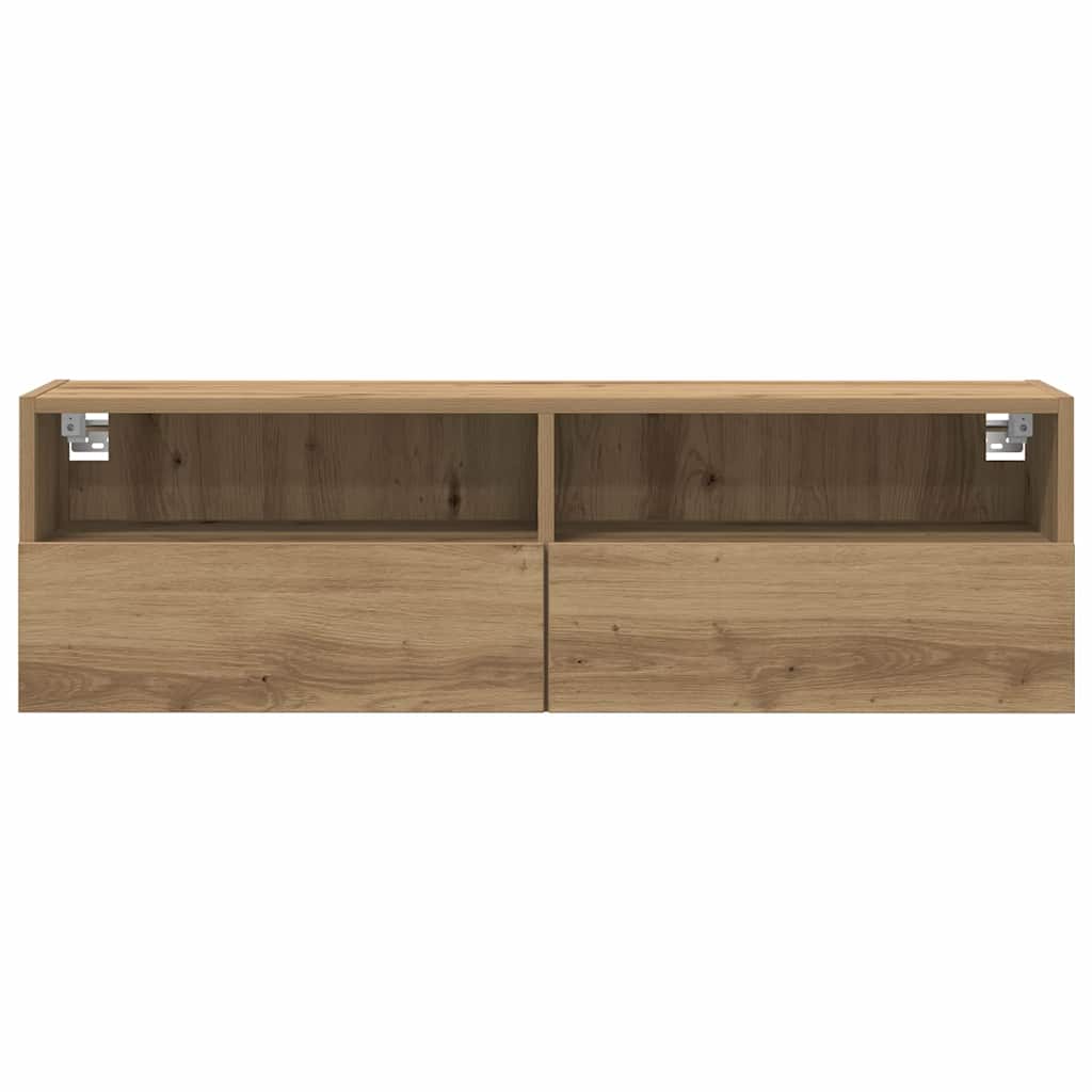 TV-Wandregal Eiche handwerklich 100 x 30 x 30 cm Holzwerkstoff