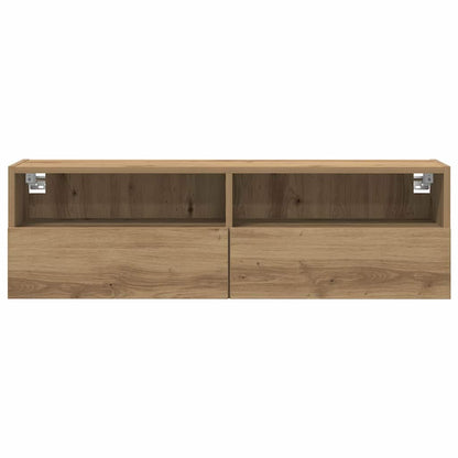 TV-Wandregal Eiche handwerklich 100 x 30 x 30 cm Holzwerkstoff