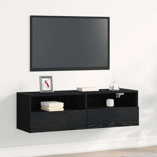 TV-Wandregal Schwarze Eiche 100 x 30 x 30 cm Holzwerkstoff
