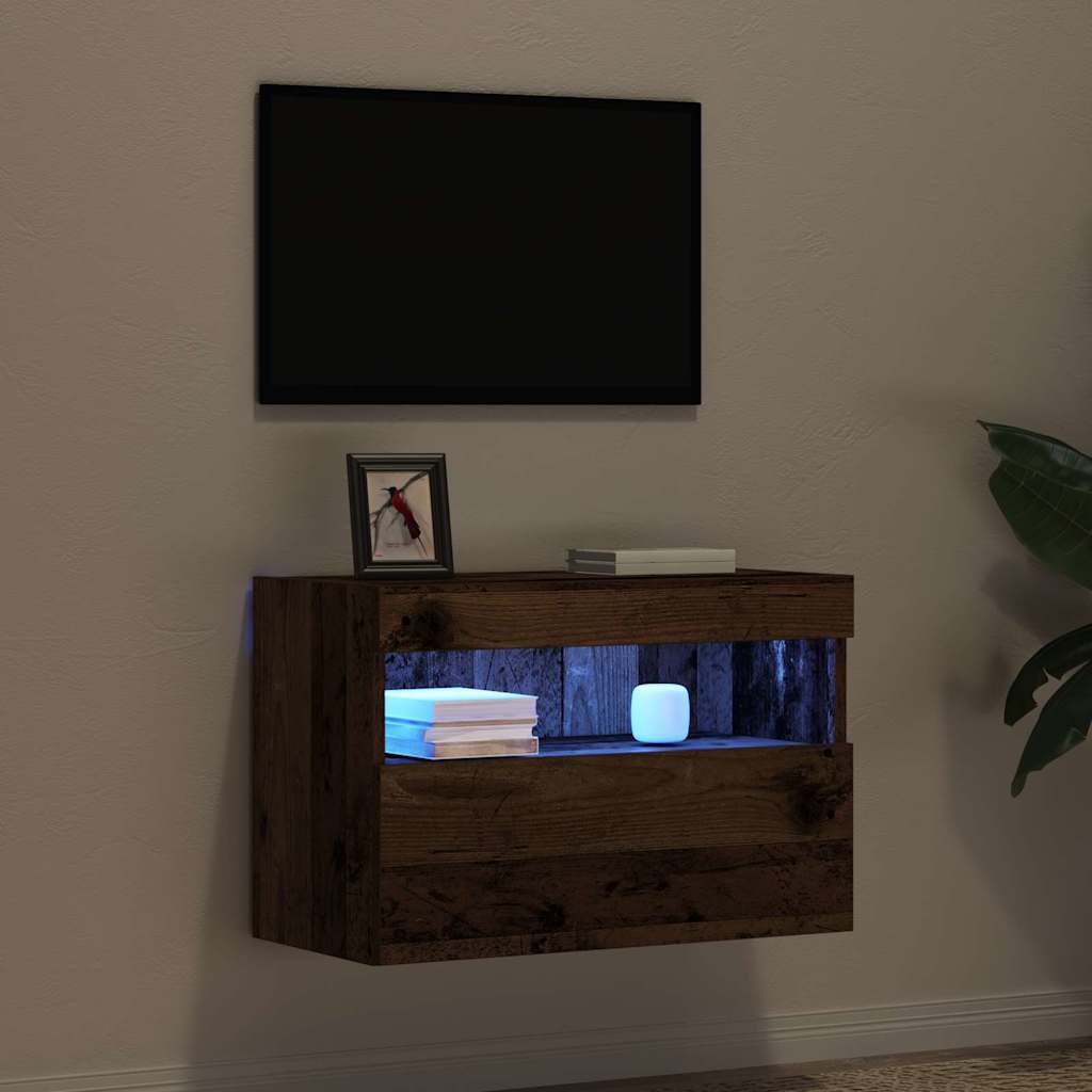TV-Wandregal Wandmontiert Altholz 60 x 30 x 40 cm Holzwerkstoff