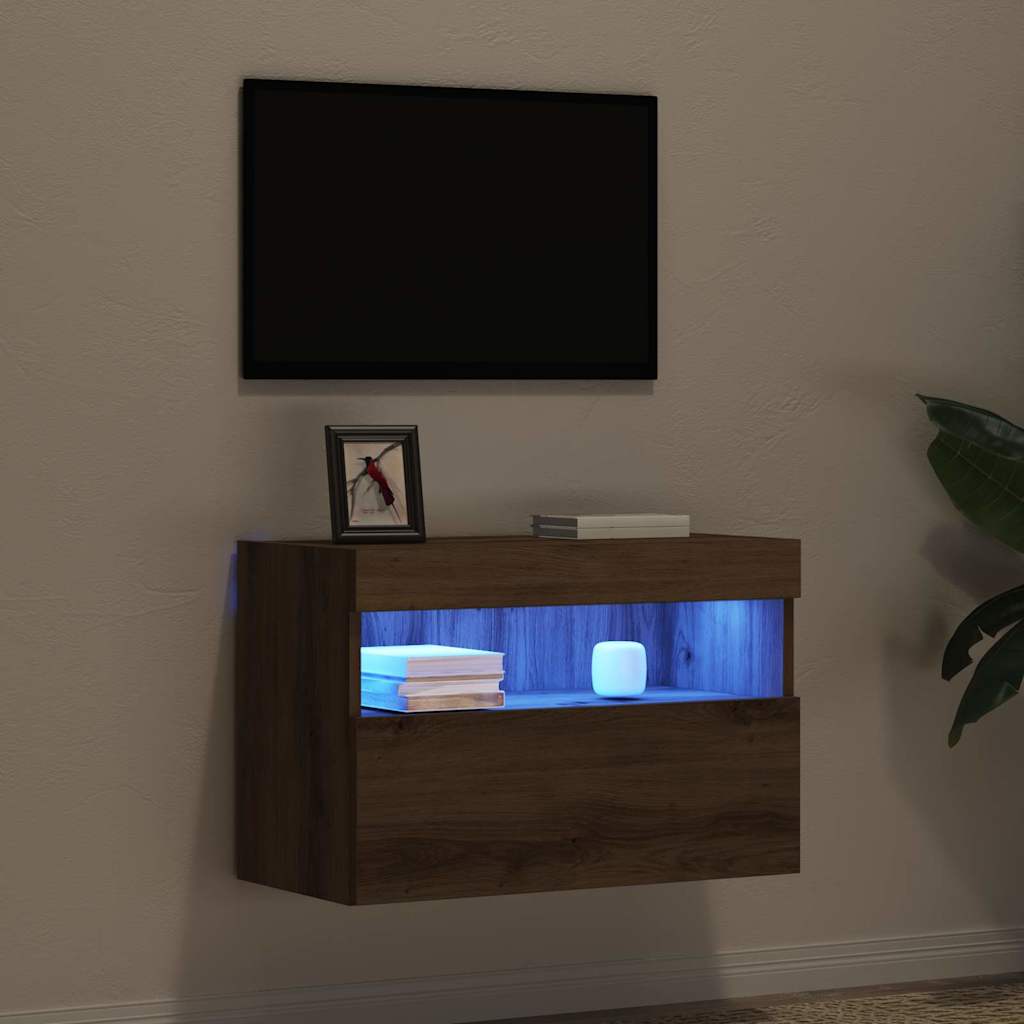 TV-Wandregal Eiche handwerklich 60 x 30 x 40 cm Holzwerkstoff