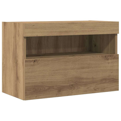 TV-Wandregal Eiche handwerklich 60 x 30 x 40 cm Holzwerkstoff