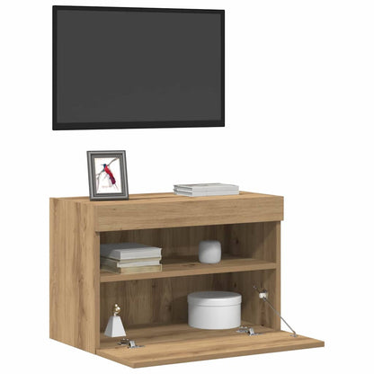 TV-Wandregal Eiche handwerklich 60 x 30 x 40 cm Holzwerkstoff