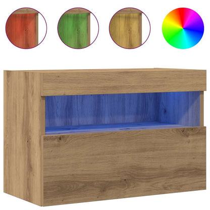 TV-Wandregal Eiche handwerklich 60 x 30 x 40 cm Holzwerkstoff