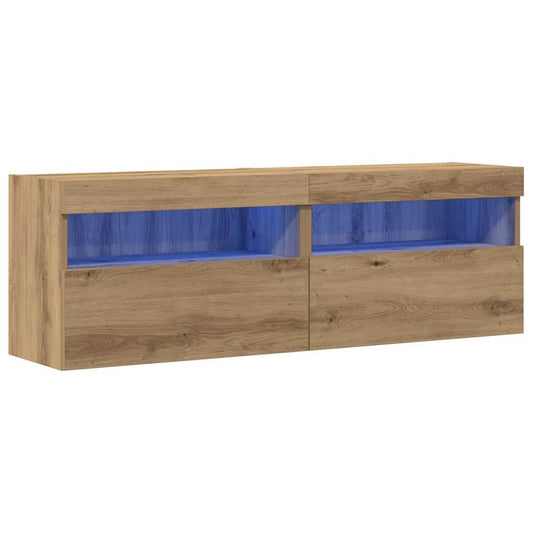TV-Wandregal Eiche handwerklich 60 x 30 x 40 cm Holzwerkstoff