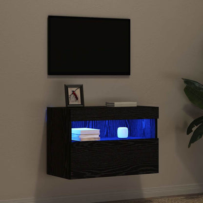 TV-Wandregal Schwarze Eiche 60 x 30 x 40 cm Holzwerkstoff