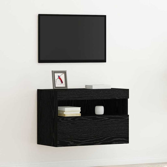TV-Wandregal Schwarze Eiche 60 x 30 x 40 cm Holzwerkstoff