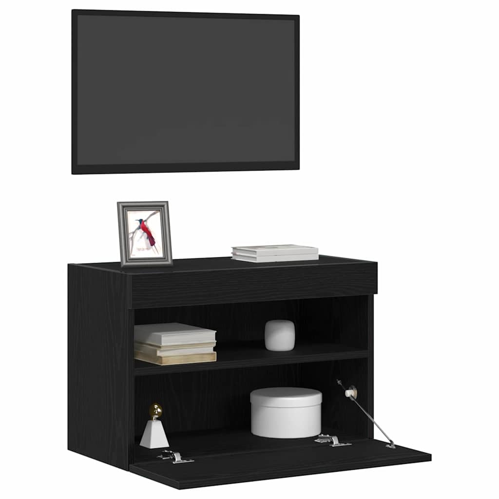TV-Wandregal Schwarze Eiche 60 x 30 x 40 cm Holzwerkstoff