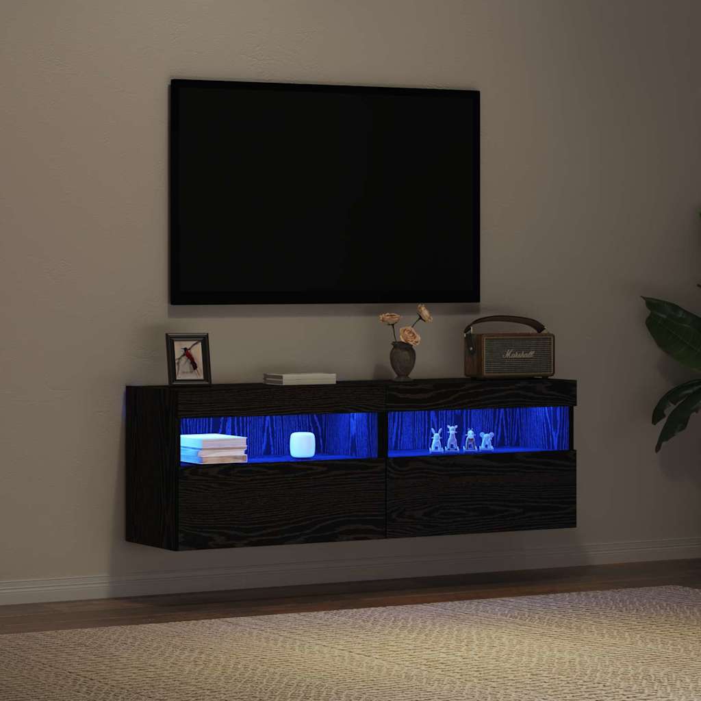 TV-Wandregal Schwarze Eiche 60 x 30 x 40 cm Holzwerkstoff