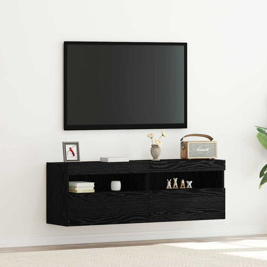 TV-Wandregal Schwarze Eiche 60 x 30 x 40 cm Holzwerkstoff