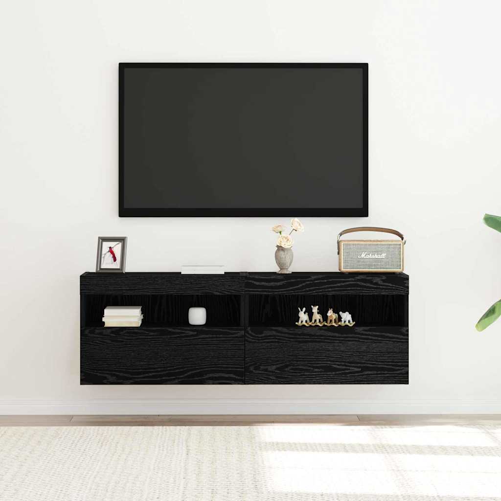 TV-Wandregal Schwarze Eiche 60 x 30 x 40 cm Holzwerkstoff