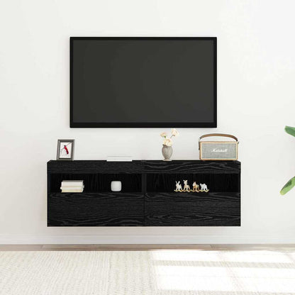 TV-Wandregal Schwarze Eiche 60 x 30 x 40 cm Holzwerkstoff