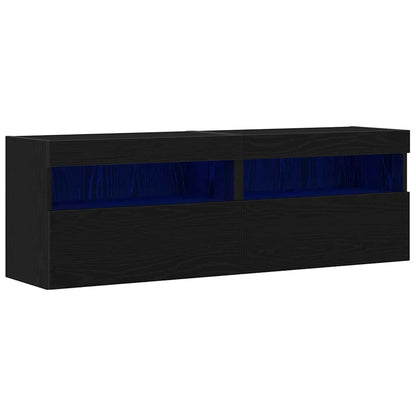TV-Wandregal Schwarze Eiche 60 x 30 x 40 cm Holzwerkstoff