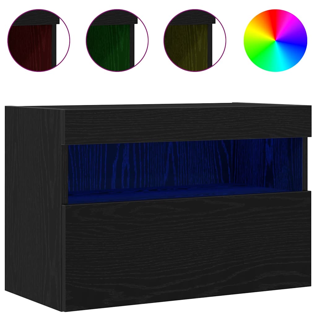 TV-Wandregal Schwarze Eiche 60 x 30 x 40 cm Holzwerkstoff