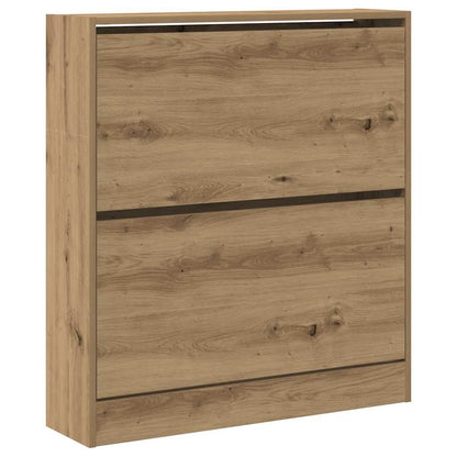 Schuhschrank Räuchereiche 80 x 21 x 87.5 cm Holzwerkstoff