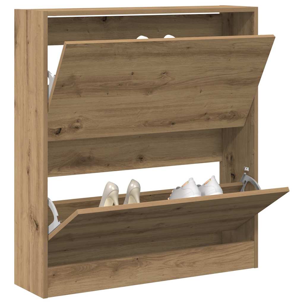 Schuhschrank Räuchereiche 80 x 21 x 87.5 cm Holzwerkstoff