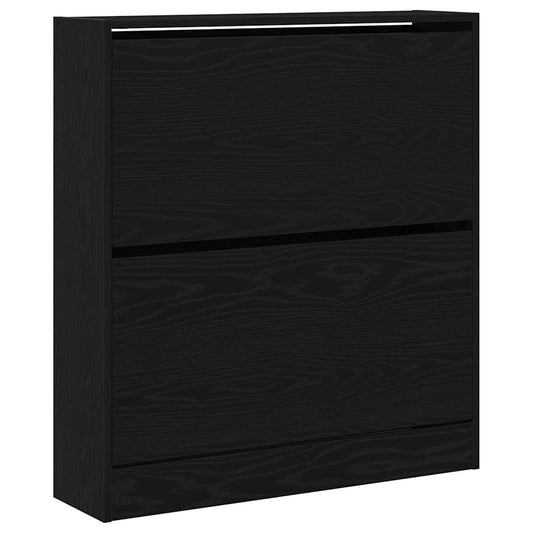 Schuhschrank Schwarze Eiche 80 x 21 x 87.5 cm Holzwerkstoff