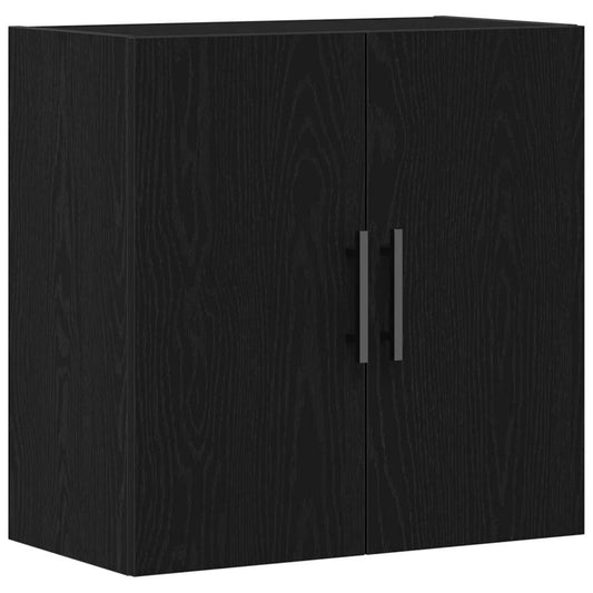 Wandschrank Wandmontiert Schwarz Eichen-Optik 60 x 31,5 x 60 cm