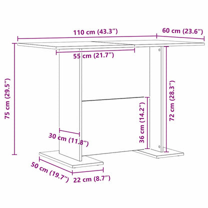 Esstisch Sonoma-Eiche 110 x 60 x 75 cm Holzwerkstoff