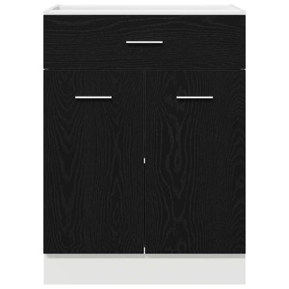 Schubladenunterschrank mit Tür Schwarze Eiche 60 x 46 x 81.5 cm