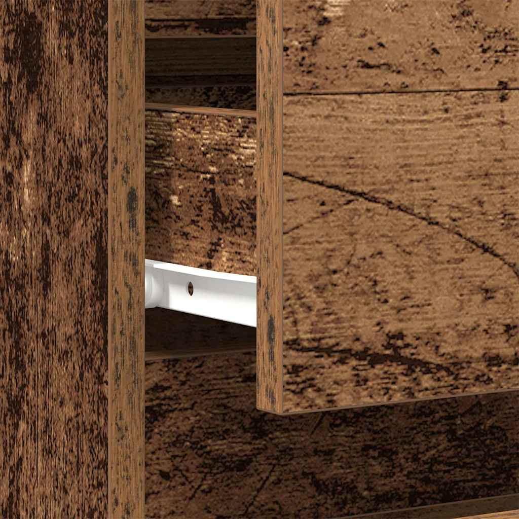 Nachttisch mit Schubladen Altholz 40 x 35 x 70 cm Holzwerkstoff