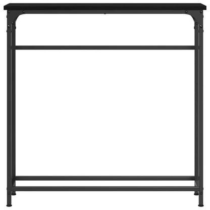 Konsolentisch mit Regal Schwarz Eichen-Optik 75 x 19,5 x 75 cm