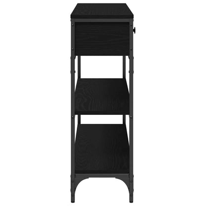 Konsolentisch mit Regal Schwarz Eichen-Optik 100 x 25 x 75 cm