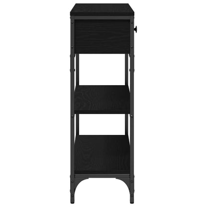 Konsolentisch mit Regal Schwarz Eichen-Optik 72,5 x 25 x 75 cm