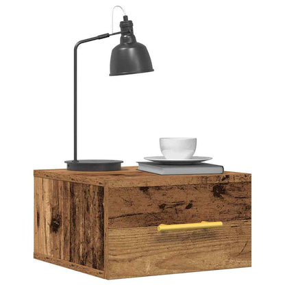 Nachttisch Wandmontiert Altholz 35 x 35 x 20 cm Holzwerkstoff