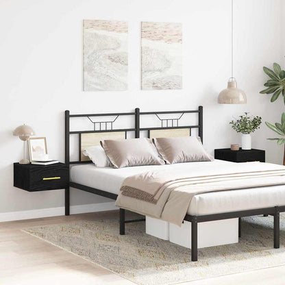 Nachttisch 2 pcs Schwarz Eichen-Optik 35 x 35 x 20 cm