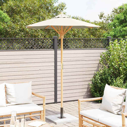 Gartenparasol Cremeweis 150x210 cm Bambus