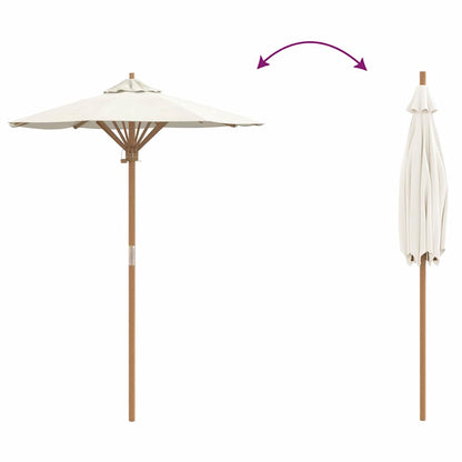 Gartenparasol Cremeweis 150x210 cm Bambus