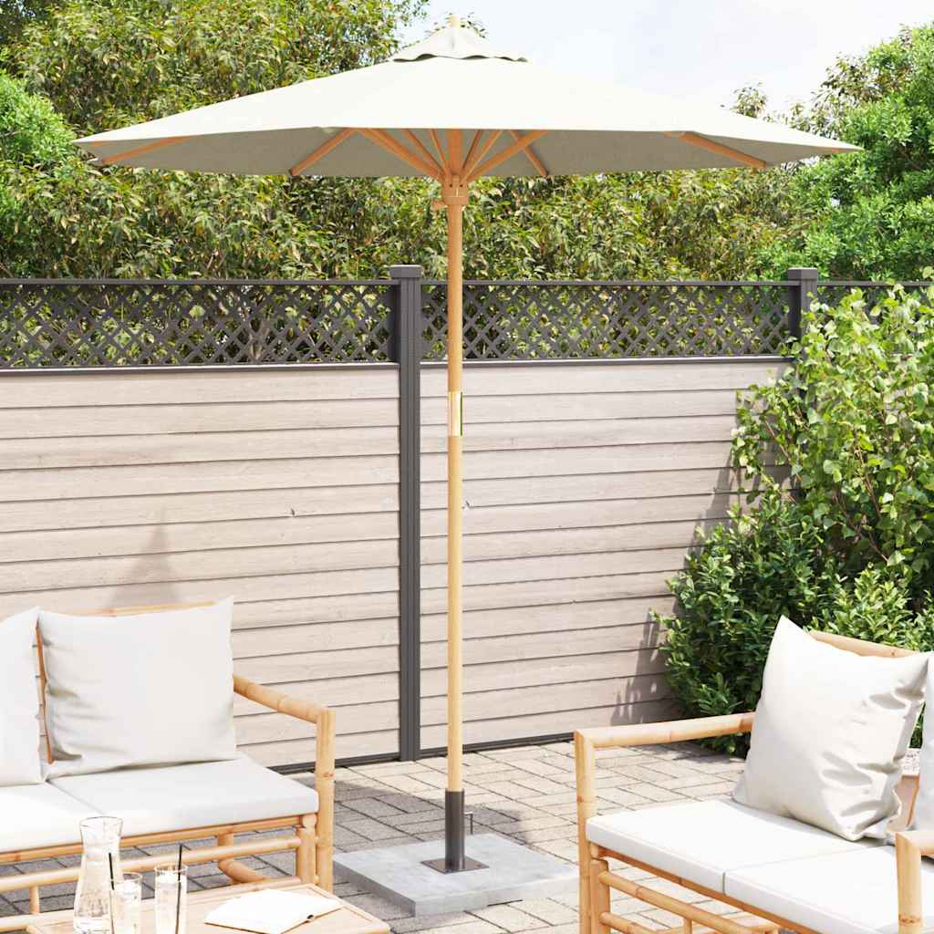 Gartenparasol Cremeweiß 217 x 217 x 230 cm Bambus