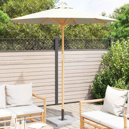 Gartenparasol Cremeweiß 217 x 217 x 230 cm Bambus