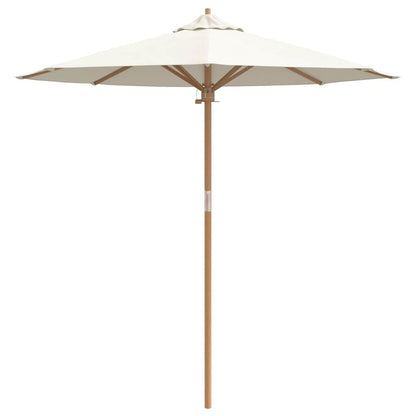 Gartenparasol Cremeweiß 217 x 217 x 230 cm Bambus