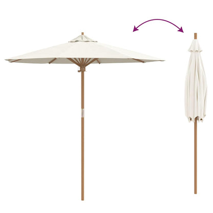 Gartenparasol Cremeweiß 217 x 217 x 230 cm Bambus