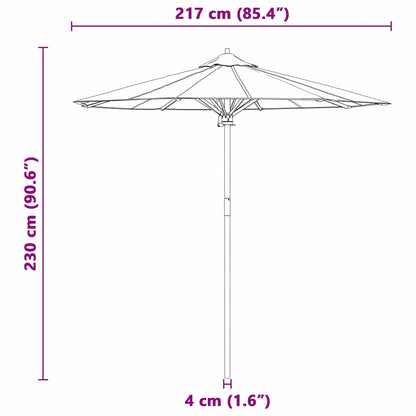 Gartenparasol Cremeweiß 217 x 217 x 230 cm Bambus