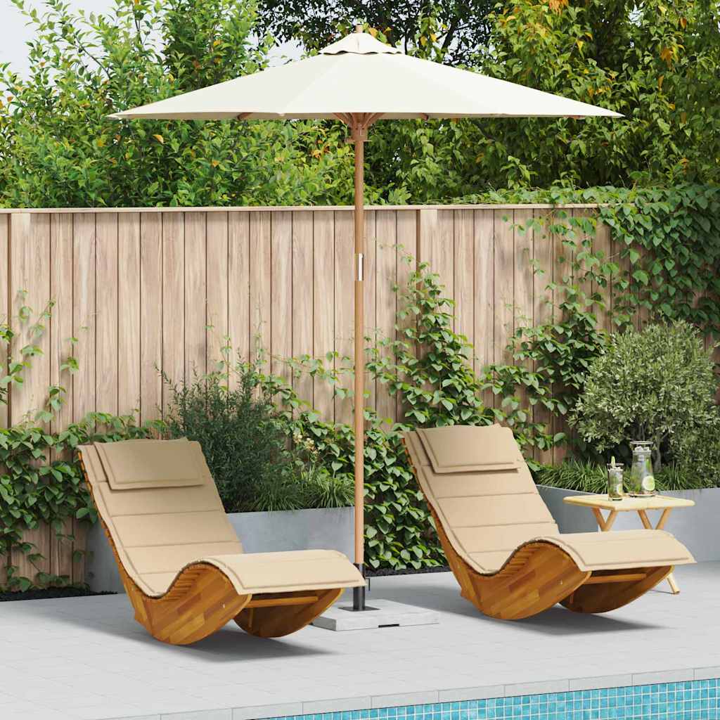 Garten-Sonnenschirm Creme-weiß 240x260 cm Bambus