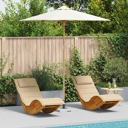 Garten-Sonnenschirm Creme-weiß 240x260 cm Bambus