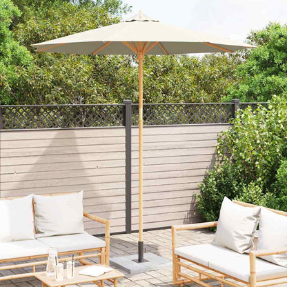 Garten-Sonnenschirm Creme-weiß 240x260 cm Bambus