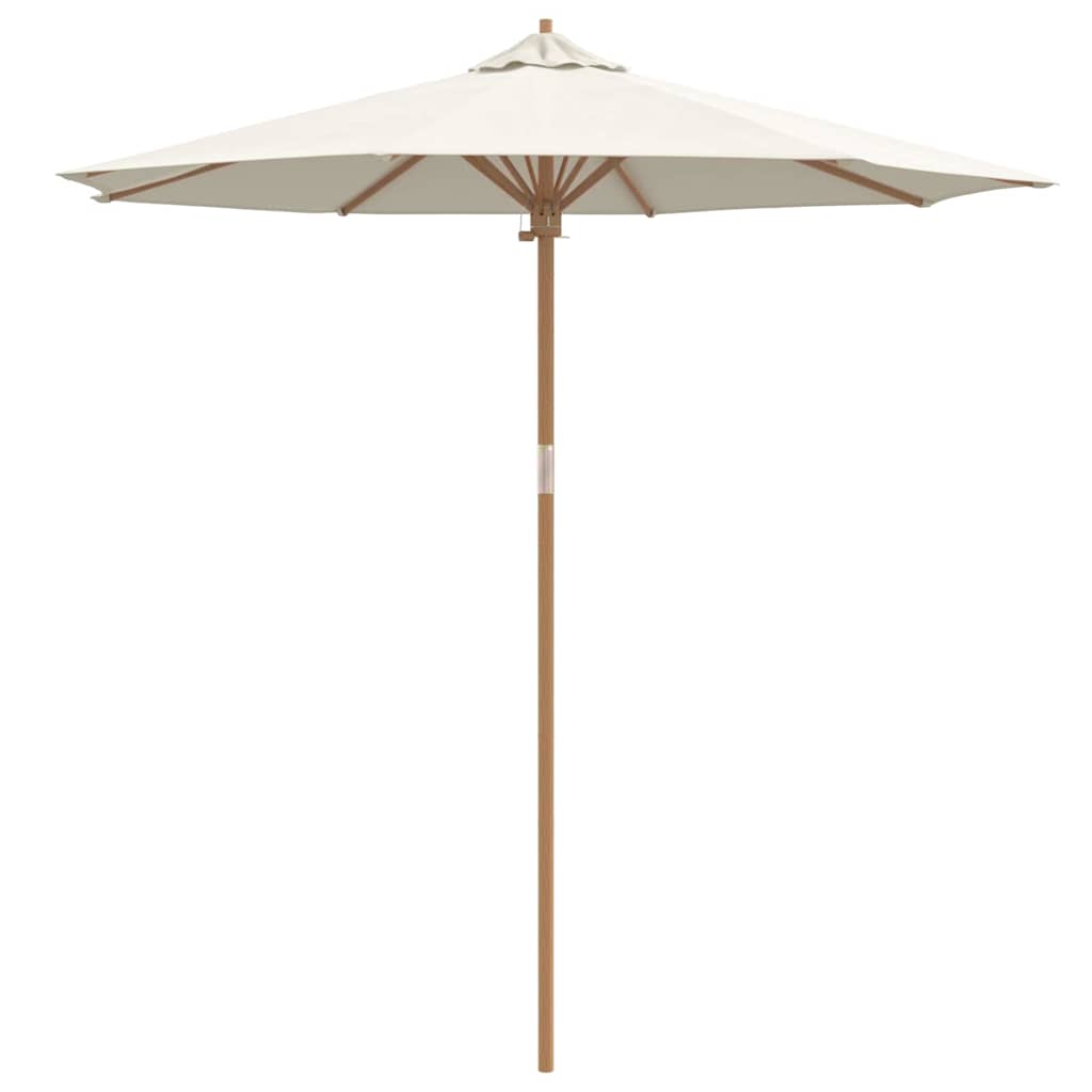 Garten-Sonnenschirm Creme-weiß 240x260 cm Bambus