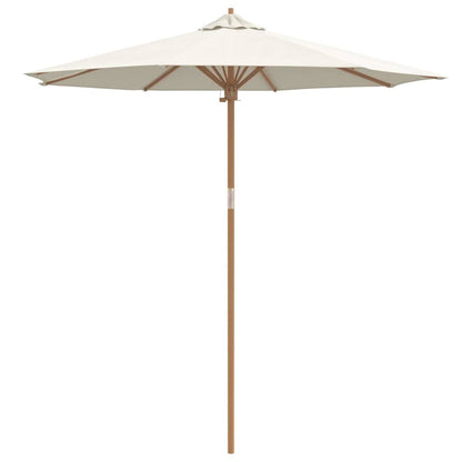 Garten-Sonnenschirm Creme-weiß 240x260 cm Bambus