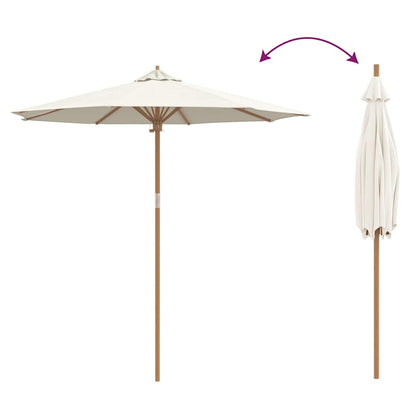 Garten-Sonnenschirm Creme-weiß 240x260 cm Bambus