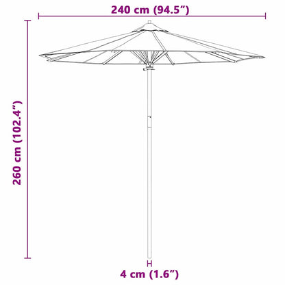 Garten-Sonnenschirm Creme-weiß 240x260 cm Bambus