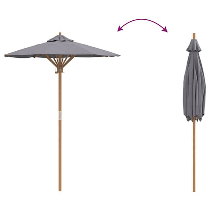 Gartenparasol Dunkelgrau 150 x 150 x 210 cm Bambus