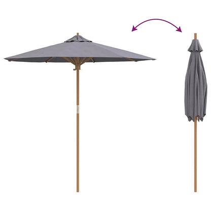 Gartenparasol Dunkelgrau 217 x 217 x 230 cm Bambus