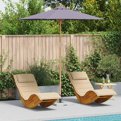 Dunkelgrauer Gartenparasol 240x260 cm Bambus