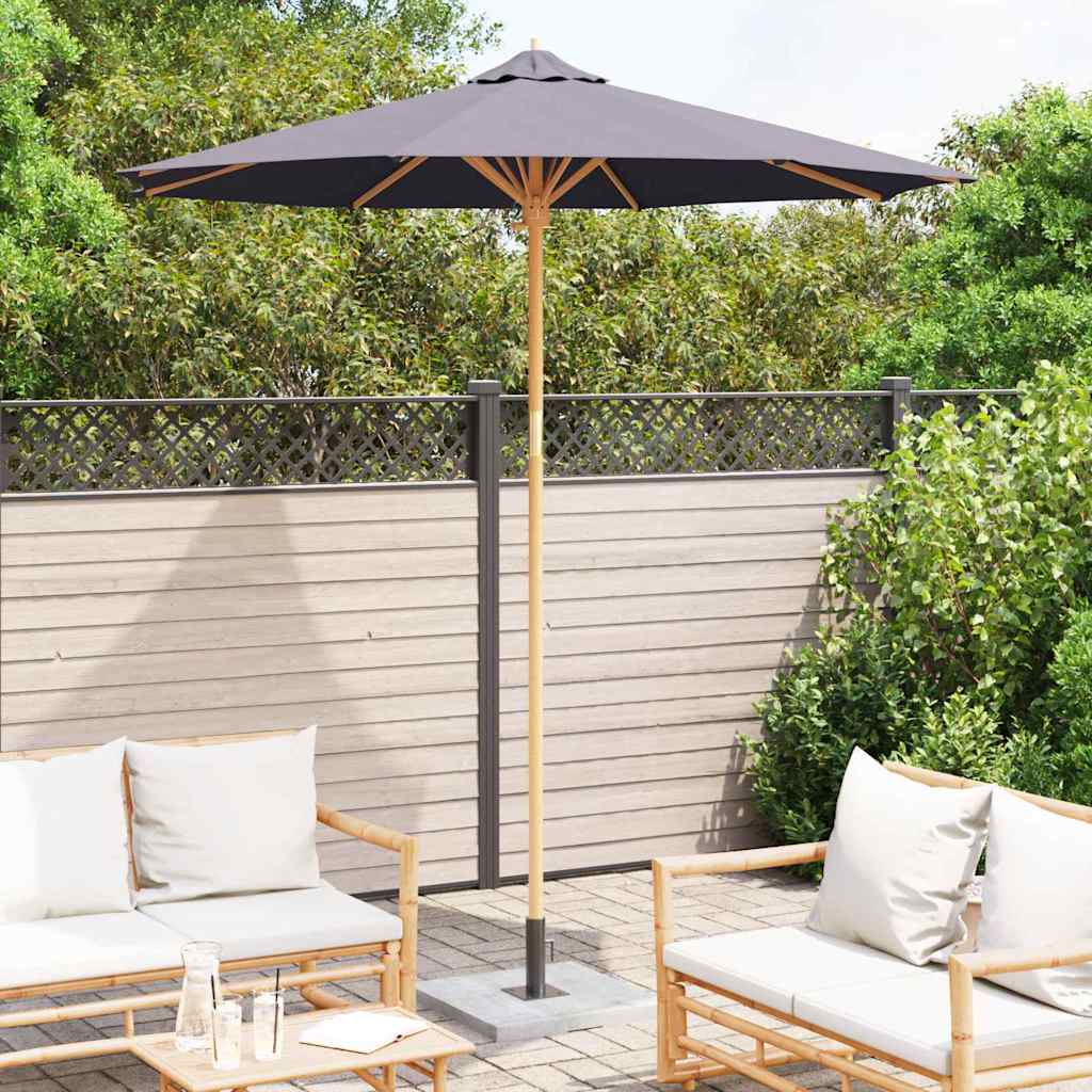 Dunkelgrauer Gartenparasol 240x260 cm Bambus