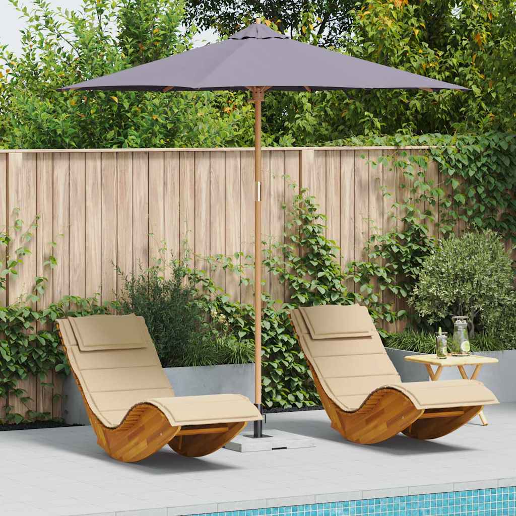 Gartenparasol Dunkelgrau 270 x 270 x 260 cm Bambus